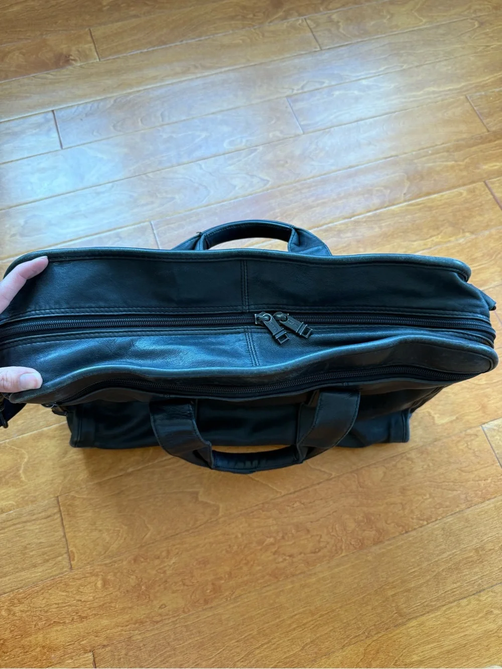 Tumi Alpha Black Napa Leather Briefcase Rare Vintage Piece Great Patina Attaché